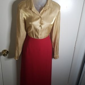 Gold Button Down Ann Taylor Shirt